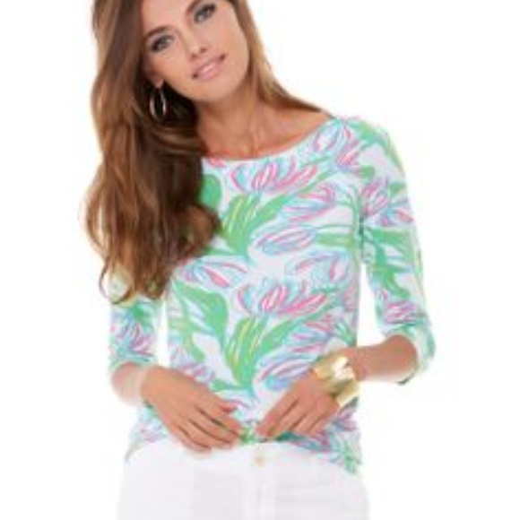 Lilly Pulitzer Tops - Lilly Pulitzer • Andie Boatneck Top Tulip Print